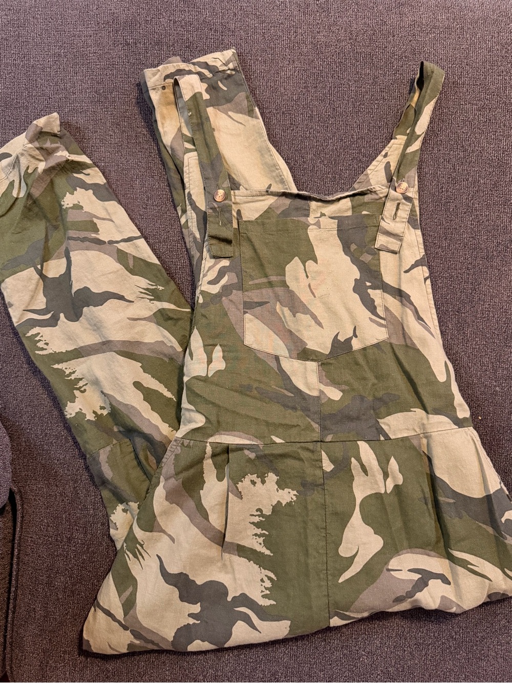 Lucky Brand Women's Green Camo Linen Blend Romper Jumpsuit